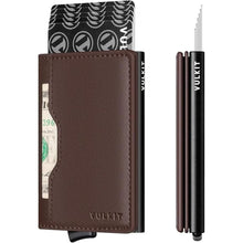 Load image into Gallery viewer, VULKIT Pop up Wallet Credit Card Holder with Leather Slots RFID Blocking Metlal Bank Card Case for Men or Women

