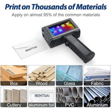 Load image into Gallery viewer, BENTSAI BT-HH6105B2 Handheld Inkjet Printer with 1/2 Inch Print Height Portable Handheld Printer for EXP Date, Batch Number, QR Code, Barcode, Logo on Carton Wood Fabric Plastic Metal
