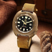 Load image into Gallery viewer, ADDIESDIVE Bronze Automatic Dive Watch Mens Wristwatch 200 M Waterproof Vintage Genuine Suede Leather Strap
