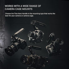 Load image into Gallery viewer, Tilta Xeno Top Handle - Black | Aluminum Alloy and Silicone Build | 1/4?-20 and 3/8?-16 Threads w/Locating Points | Safety Release Pin | Comfortable Handling (1/4"-20 w/Locating Pins)
