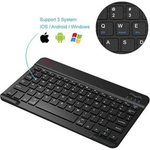 Load image into Gallery viewer, ALLIFE Universal Ultra Light Slim Portable Wireless Bluetooth 3.0 Keyboard for iOS iPad iPad Air, Pro, Mini, Android, Windows Tablets PC Smartphone with Protection Case Stand
