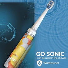 Load image into Gallery viewer, Pop Sonic Electric Toothbrush (Orange Watercolor) - Travel Toothbrushes w/AAA Battery | Kids Electric Toothbrushes with 2 Speed &amp; 15,000-30,000 Strokes/Minute, Dupont Nylon Bristles
