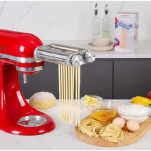 Load image into Gallery viewer, Pasta Maker Attachment for KitchenAid Mixers,3 in 1 Set Included Pasta Sheet Roller, Spaghetti Cutter, Fettuccine Cutter Accessories and Cleaning Brush
