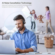 Load image into Gallery viewer, LEVN Bluetooth 5.0 Headset, Wireless Headset with Microphone (AI Noise Cancelling), 35Hrs Bluetooth Headphones with USB Dongle for PC, Suitable for Remote Work/Call Center/Zoom/Online Class/Trucker
