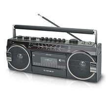 Load image into Gallery viewer, AudioBox RXC-25BT Retrobox 2 Way Speaker System Boombox w/Bluetooth Connectivity, AM/FM/SW, USB and SD Card Connection, &amp; Cassette Player, Black
