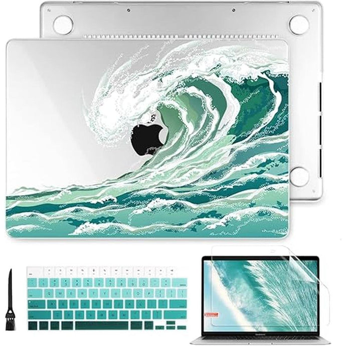 Batianda Designed Case for M4 New MacBook Pro 14'' 2024 2023 2021 Release Model A3112/A2992/A2442 with M3 M2 M1 Pro/Max Chip, Plastic Hard Shell Cover with Keyboard Cover & Screen Protector, Wave