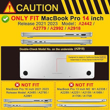 Load image into Gallery viewer, Batianda Designed Case for M4 New MacBook Pro 14&#39;&#39; 2024 2023 2021 Release Model A3112/A2992/A2442 with M3 M2 M1 Pro/Max Chip, Plastic Hard Shell Cover with Keyboard Cover &amp; Screen Protector, Wave
