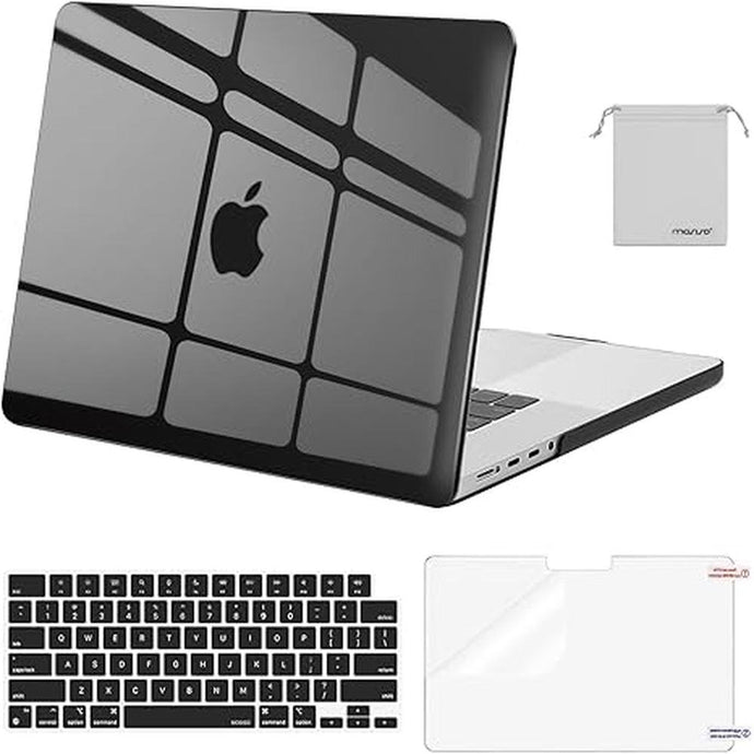 MOSISO Compatible with MacBook Pro 16 inch Case 2025 2024 2023 2022 2021 M4 M3 M2 M1 A3403 A3186 A2991 A2780 A2485 Pro Max, Plastic Hard Shell&Keyboard Cover&Screen Film&Storage Bag, Crystal Black