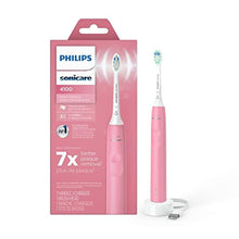 Load image into Gallery viewer, Philips Sonicare 4100 Rechargeable Electric Toothbrush, with Pressure Sensor, 2 Intensity Settings, SmarTimer and QuadPacer, 14-Day Battery Life, Deep Pink, Model HX3681/26
