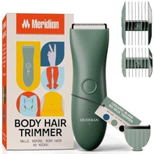 Load image into Gallery viewer, Meridian - The Starter Package - Original Electric Body &amp; Pubic Hair Trimmer Set, 1 Replacement Blade - Cordless, Waterproof, Rechargeable - for Men and Women - Easy &amp; Pain-Free Grooming Kit - Sage
