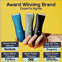 Load image into Gallery viewer, Meridian - The Starter Package - Original Electric Body &amp; Pubic Hair Trimmer Set, 1 Replacement Blade - Cordless, Waterproof, Rechargeable - for Men and Women - Easy &amp; Pain-Free Grooming Kit - Sage
