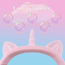 Load image into Gallery viewer, Unicorn Kids Headphones,Unicorn Bluetooth Headphones Foldable for Girls Boys Toddlers Phones pad/Amazon fire/Tablet,Light Up Kids Wireless Headphone Birthday Gifts (stn27 Purple Pink)

