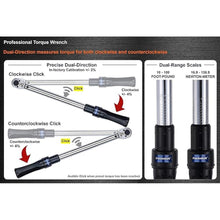 Load image into Gallery viewer, 3/8&quot; Drive 10-100 ft-lb (16.9-138.9 Nm) Dual-Direction Click Professional Torque Wrench

