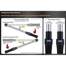 Load image into Gallery viewer, 1/2&quot; Drive 15-150 ft-lb (30.5-214 Nm) Dual-Direction Click Professional Torque Wrench
