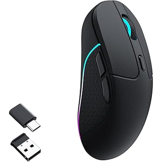 Keychron M3 Wireless Mouse, PAW3395 Sensor with Programmable Macro Button 26,000 DPI Supports 2.4 GHz/Bluetooth 5.1, 79g Ultra-Light Ergonomic Design Up to 70 Hours Using for PC Mac Laptop - Black