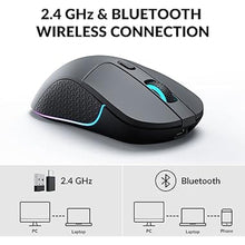 Load image into Gallery viewer, Keychron M3 Wireless Mouse, PAW3395 Sensor with Programmable Macro Button 26,000 DPI Supports 2.4 GHz/Bluetooth 5.1, 79g Ultra-Light Ergonomic Design Up to 70 Hours Using for PC Mac Laptop - Black
