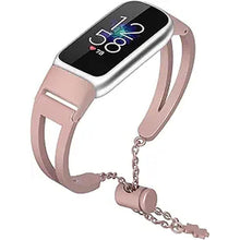 Load image into Gallery viewer, NINKI Rose Pink Chain Band Compatible Fitbit Luxe Bracelet Bands for Women,Metal Dressy Bangle Adjustable Strap Jewelry Link Feminine Large Luxe Fitbit Bands for Fitbit Luxe Watch Band Small Pink

