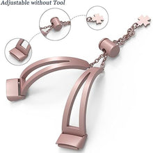 Load image into Gallery viewer, NINKI Rose Pink Chain Band Compatible Fitbit Luxe Bracelet Bands for Women,Metal Dressy Bangle Adjustable Strap Jewelry Link Feminine Large Luxe Fitbit Bands for Fitbit Luxe Watch Band Small Pink
