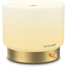 Load image into Gallery viewer, SOICARE Glass Diffuser with Luxury Alloy Base(Gold), All-in-one Room Decor Aromatherapy Oil Diffusers for Essential Oils, Air Scent Essential Oil Diffuser Humidifier,Dimmable Warm Light (280ML)
