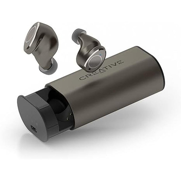 Creative Outlier Pro True Wireless Sweatproof in-Ear Headphones with Hybrid Active Noise Cancellation, Ambient Mode, 6X Mics, Wireless Charging, 60 Hours Battery Life / 15 Hours per Charge