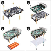 Load image into Gallery viewer, GeeekPi UPS V5 Power Supply Uninterruptible UPS HAT for Raspberry Pi, Support 18650 Battery Charger Power Bank Power Management Expansion Board 5V for Raspberry Pi 5/4B/3B+/3B/2B/B+/B/A+/A
