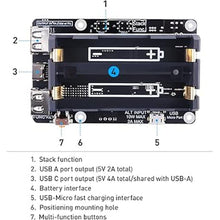 Load image into Gallery viewer, GeeekPi UPS V5 Power Supply Uninterruptible UPS HAT for Raspberry Pi, Support 18650 Battery Charger Power Bank Power Management Expansion Board 5V for Raspberry Pi 5/4B/3B+/3B/2B/B+/B/A+/A
