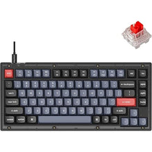 Load image into Gallery viewer, Keychron V1 Wired Custom Mechanical Keyboard, 75% Layout QMK/VIA Programmable Macro with Hot-swappable Keychron K Pro Red Switch Compatible with Mac Windows Linux (Frosted Black - Translucent)
