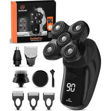 Load image into Gallery viewer, Groomie Cordless Bald Head Shavers for Men, BaldiePro Head Grooming Kit - Ergonomic &amp; Waterproof Head Shavers for Bald Men - Electric Hair Shaver &amp; Head Razor - Men's Rotary Shaver for Smooth Shave
