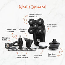 Load image into Gallery viewer, Groomie Cordless Bald Head Shavers for Men, BaldiePro Head Grooming Kit - Ergonomic &amp; Waterproof Head Shavers for Bald Men - Electric Hair Shaver &amp; Head Razor - Men's Rotary Shaver for Smooth Shave
