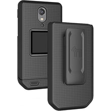 Load image into Gallery viewer, Case with Clip for CAT S22 Flip Phone, Nakedcellphone [Black] Slim Hard Shell Cover and [Rotating/Ratchet] Belt Hip Holster Holder Combo
