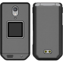 Load image into Gallery viewer, Case with Clip for CAT S22 Flip Phone, Nakedcellphone [Black] Slim Hard Shell Cover and [Rotating/Ratchet] Belt Hip Holster Holder Combo
