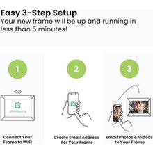 Load image into Gallery viewer, PhotoSpring? Classic Subscription Free 10in WiFi Digital Picture Frame | Send Photos by Email, App, or Web | Touchscreen &amp; 32GB Internal Memory | Play Videos up to 5 min | White
