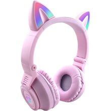 Load image into Gallery viewer, Cat Ear Bluetooth Headphones,Toddlers Kids Wireless Headphones for Boys Girls Amazon Fire Tablet/Laptop/Pad/School (Purple)
