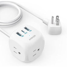 Load image into Gallery viewer, Anker 20W USB C Power Strip, 321 Power Strip with 3 Outlets and USB C Charging for iPhone 15/15 Plus/15 Pro/15 Pro Max, 5 ft Extension Cord, Power Delivery Charging for Dorm Rooms,Home Office
