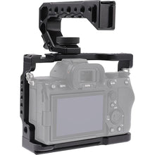 Load image into Gallery viewer, Camera Cage for Sony A7 IV A7S III DSLR Camera,Cage with Handle Grip and Quick Release 1/4&#39;&#39; 3/8&#39;&#39; Screw Expansion Microphone Monitor Fill Light, Black
