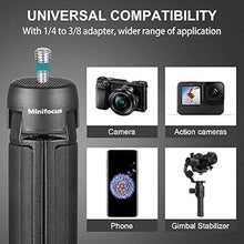 Load image into Gallery viewer, MINIFOCUS Camera Tripod, Desktop Tabletop Stand Compact Tripod with 1/4&quot; Screw, Phone Tripod Stand for Gimbal Stabilizer Webcam Phone Holder Selfie Stick and All DSLR Cameras
