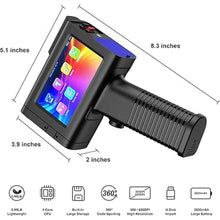 Load image into Gallery viewer, Handheld Inkjet Printer BT-HH6105B2 with Photoelectric Sensor Inkjet Coder Quick-Drying Ink for Barcode QRcode Batch Number Logo Date Printing Machine Handheld Printer for Any Surface
