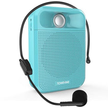 Load image into Gallery viewer, Voice Amplifier, Towevine Portable Rechargeable Microphone Speaker with Headset and Waistband for Teachers, Classroom, Singing, Coach, Training, Presentation, Tour Guide - Blue
