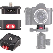 Load image into Gallery viewer, Quick Release Plate Camera Tripod Mount Claw Arca QR Plate Adapter for Sony Canon Nikon Camera Tripod Monopod Slider Gimbal Stabilizer Black
