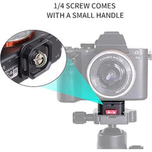 Load image into Gallery viewer, Quick Release Plate Camera Tripod Mount Claw Arca QR Plate Adapter for Sony Canon Nikon Camera Tripod Monopod Slider Gimbal Stabilizer Black
