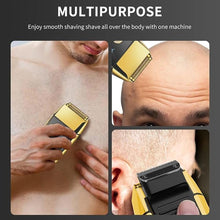 Load image into Gallery viewer, DSP® Bald Shaver for Men Shavers for Men 2 in1 Barber Shaver with Precision Trimmer 3-Speed Electric Razor with LED Digital Display Stainless Steel (Gold)
