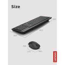 Load image into Gallery viewer, Lenovo 300 Wireless Combo Keyboard and Mouse, 2.4 GHz Nano USB-A Receiver, Batteries Included
