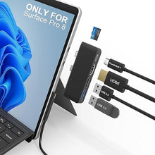 Load image into Gallery viewer, Surface Pro 8 Hub Docking Station with USB-C Thunerbolt 4 (Display+Data+PD Charging), 4K HDMI, USB 3.0, USB 2.0, TF Card Slot, Triple Display (Surface Pro 8+HDMI+USB C) for Microsoft Surface Pro 8
