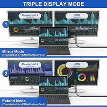 Load image into Gallery viewer, Surface Pro 8 Hub Docking Station with USB-C Thunerbolt 4 (Display+Data+PD Charging), 4K HDMI, USB 3.0, USB 2.0, TF Card Slot, Triple Display (Surface Pro 8+HDMI+USB C) for Microsoft Surface Pro 8
