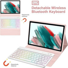 Load image into Gallery viewer, Backlit Keyboard Case for Galaxy Tab A8 10.5 Inch 2022, Detachable Wireless Keyboard, Protective Cover Case Compatible with Samsung Galaxy Tab A8 10.5&quot; SM-X200 X205 X207 Tablet, Pink
