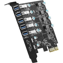 Load image into Gallery viewer, 7-Ports USB PCIe Card Super Speed (5X USB 3.0 A,2X USB-C) PCIe Card Desktop PC Internal Hub for Windows 10/11
