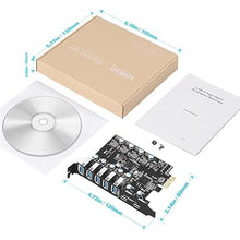 Load image into Gallery viewer, 7-Ports USB PCIe Card Super Speed (5X USB 3.0 A,2X USB-C) PCIe Card Desktop PC Internal Hub for Windows 10/11
