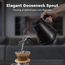 Load image into Gallery viewer, Mecity Electric Kettle Gooseneck Pour Over Kettle ±1? Temperature Control Quick Heating Water Boiler for Coffee &amp; Tea &amp; Formula Auto Shut Off Tea Kettle 1200 Watt, 0.8L, Matt Black, Barista Edition
