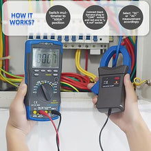 Load image into Gallery viewer, Clamp Current Probe AC/DC 600A Amp Adaptor, Kethvoz Clamp-on Probe Tester for Digital Multimeter, Electric Clamp Meter 605A
