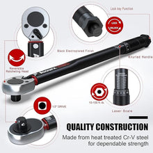 Load image into Gallery viewer, 1/2 Inch Drive Click Torque Wrench Set 8-168 ft.-lb. / 10.8-227.8 Nm 3 Pieces
